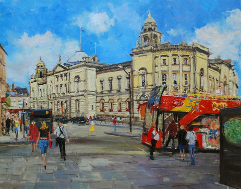 Afternoon Light, The Guildhall, Bath, Oil on board, 20" x 16"