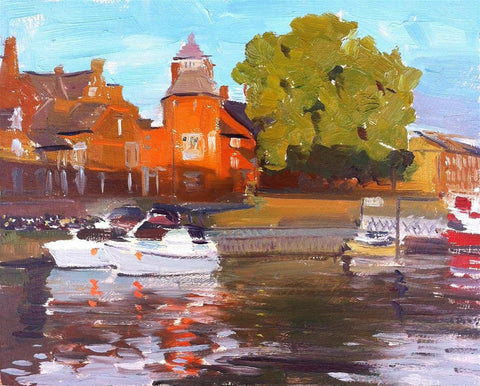 Evening Light Reflections, River Ouse, 10" x 8"