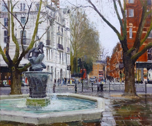 Grey Tones Sloane Square, Oil on Canvas, 20" x 24