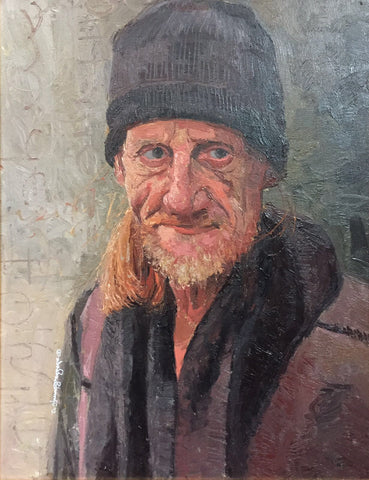 The Face of Homelessness, Sloane Square, Oil on board, 16" x 20"