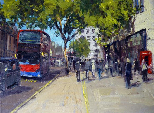 Summerlight, Charing Cross Road, Oil on Canvas, 16" x 12"