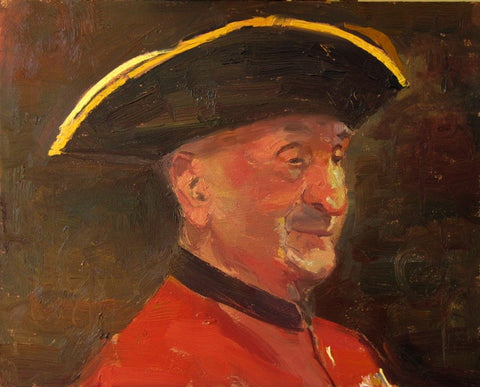 The 103 year old Chelsea Pensioner, Oil Board, 10" x 8"