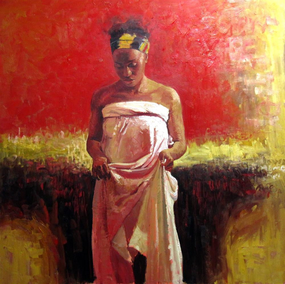 The African Wrapper III, Oil on Canvas, 39" x 39"