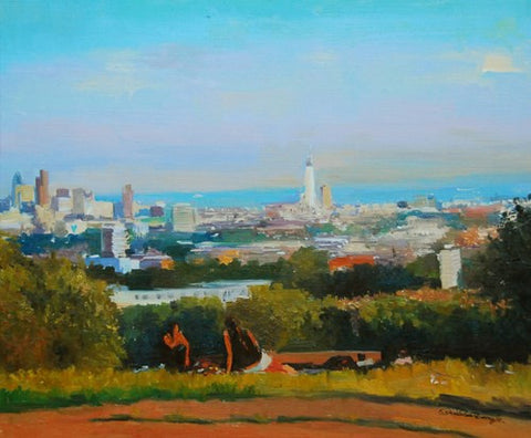 The London Skyline from Parliament Hill, Oil on board, 24" x 20"